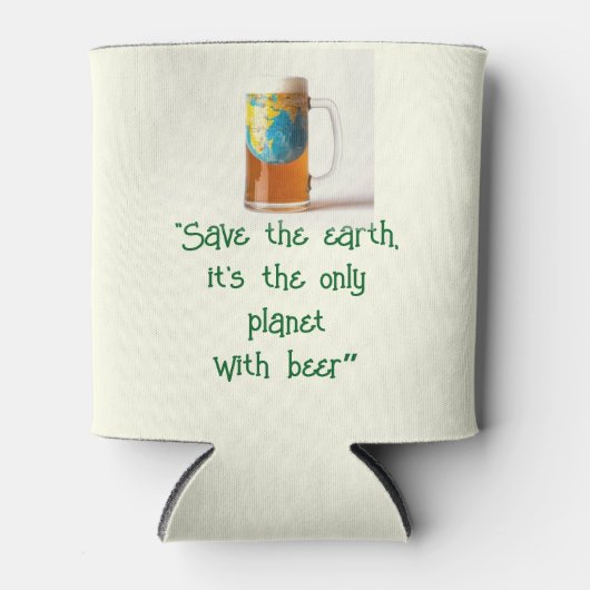 "Save the Planet" Koozie Fles Cooler (Voorkant)