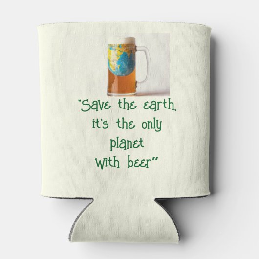 "Save the Planet" Koozie Fles Cooler (Achterkant)