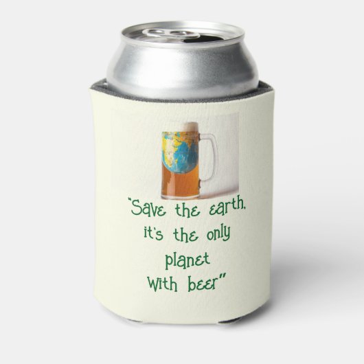 "Save the Planet" Koozie Fles Cooler (Blikje Achterkant)