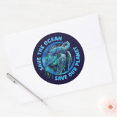 Save The Planet Ronde Sticker (Envelop)