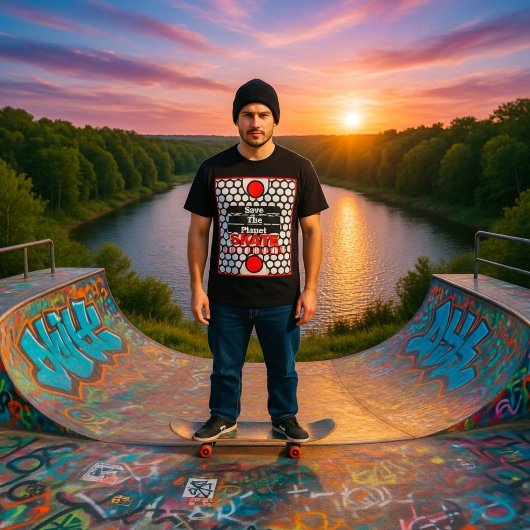 Save The Planet Skate Skateboard T-shirt