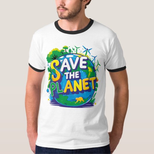 save the planet t-shirt (Voorkant)