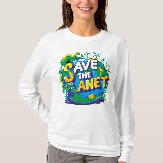 save the planet t-shirt (Voorkant)