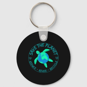 Save the Planet Turtle Recyclen Earth Day-omgeving Sleutelhanger