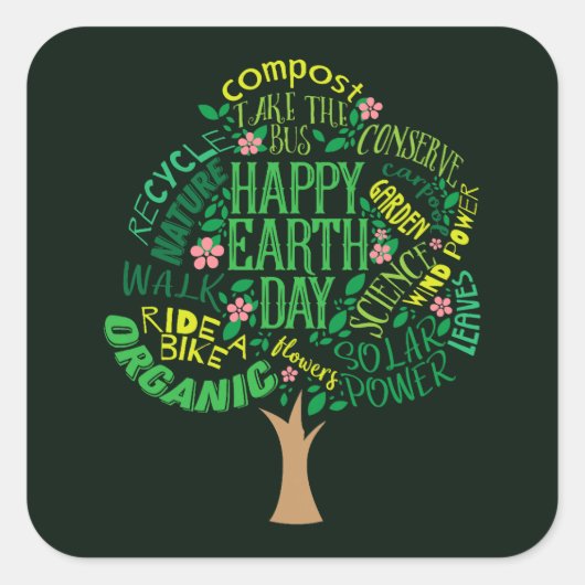 Save The Planet Vierkante Sticker (Voorkant)