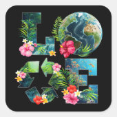 Save The Planet Vierkante Sticker (Voorkant)