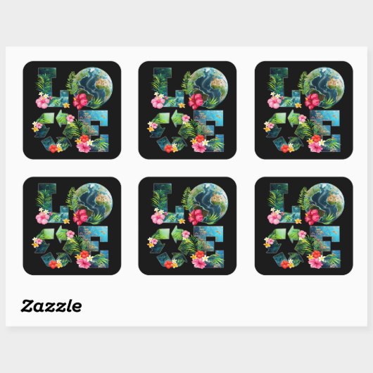 Save The Planet Vierkante Sticker (Vel)