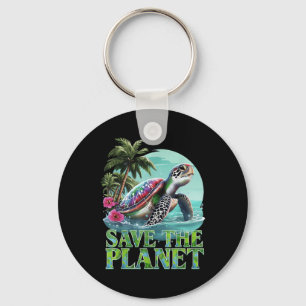 Save the Planet Zee Turtle Oceans Earth Day 2025 E Sleutelhanger