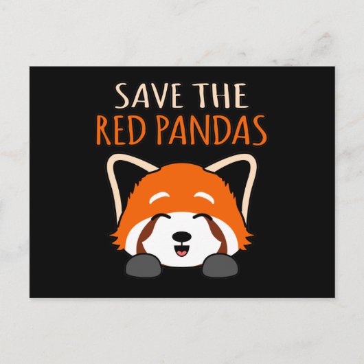 Save The Red Pandas Cute Pet Animal Panda Lover Gr Aankondigingskaart (Voorkant)