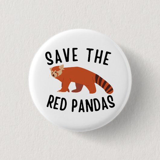 Save the Red Pandas Ronde Button 3,2 Cm (Voorkant)