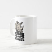 Save The Rhino Resilience Fight Design. Koffiemok (Voorkant links)