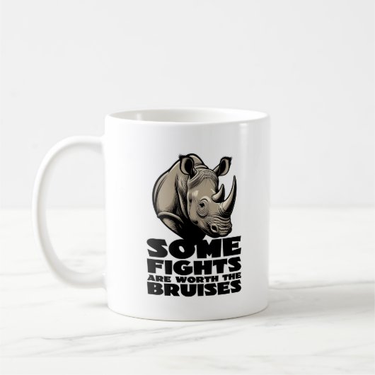 Save The Rhino Resilience Fight Design. Koffiemok (Links)