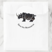 Save the RHINOCEROS - Conservation -Africa Ronde Sticker (Tas)