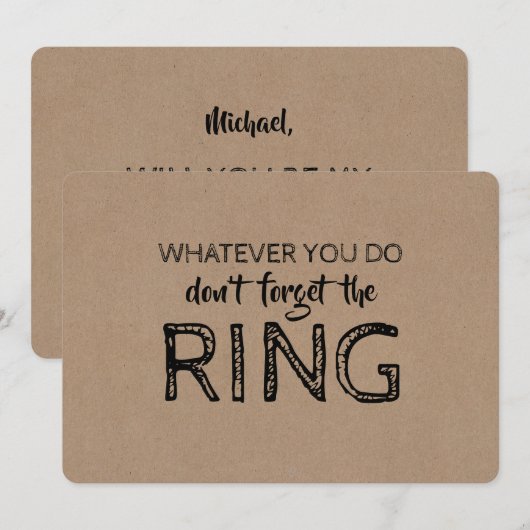 Save The Ring - Grappig Ring Drager Voorstel Kaart (Voorkant / Achterkant)