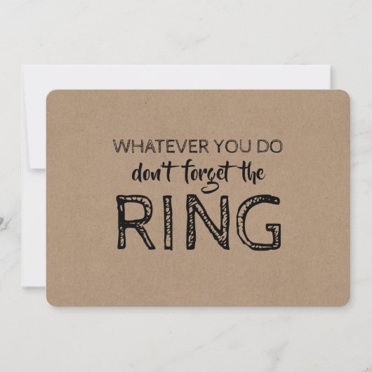 Save The Ring - Grappig Ring Drager Voorstel Kaart (Voorkant)