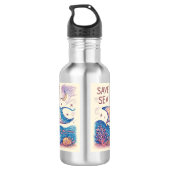 Save the Sea - Color Pencil Ocean Art Waterfles (Achterkant)