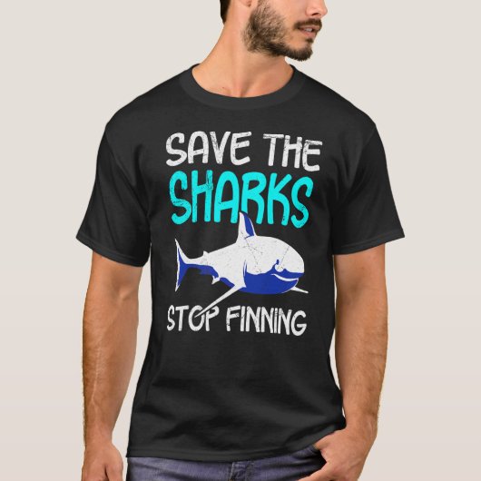 Save The Sharks Stop Finning Shark T-shirt (Voorkant)