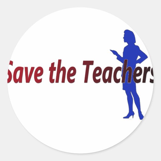 Save the Teachers (vrouw) Ronde Sticker (Voorkant)