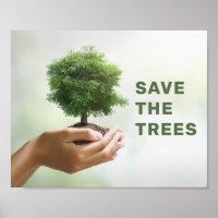 Save The Trees handen die boomfoto Eco