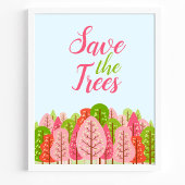 Save The Trees Roze En Groene Lente Eco Poster