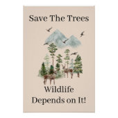 Save the Trees Wildlife hangt af van het afdrukken (Voorkant)