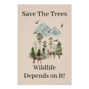 Save the Trees Wildlife hangt af van het afdrukken
