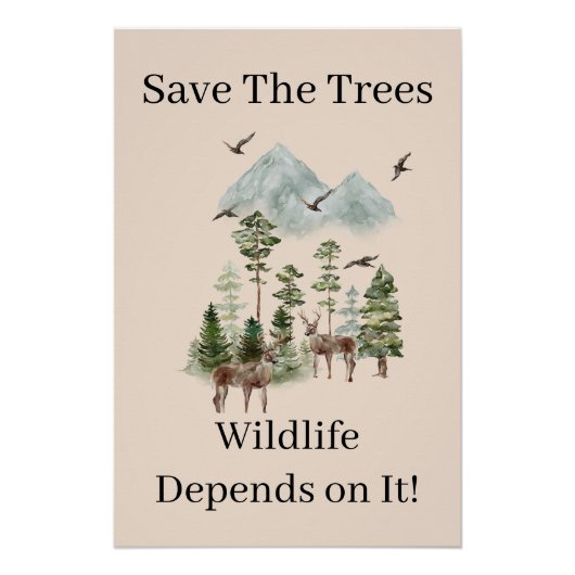 Save the Trees Wildlife hangt af van het afdrukken (Voorkant)