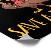 Save The Turkeys Eat Donuts Funny Thanksgiving Tur Poster (Hoek)