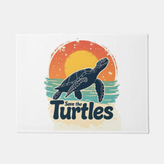 Save The Turtles Animal Rights Sea Turtle Retro St Deurmat
