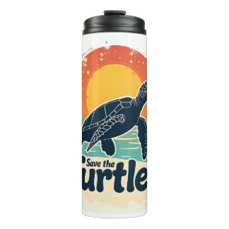 Save The Turtles Animal Rights Sea Turtle Retro St Thermosbeker