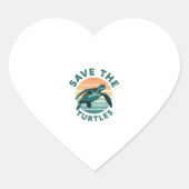 Save The Turtles Animal Turtle Pet Lover (1) Hart Sticker (Voorkant)