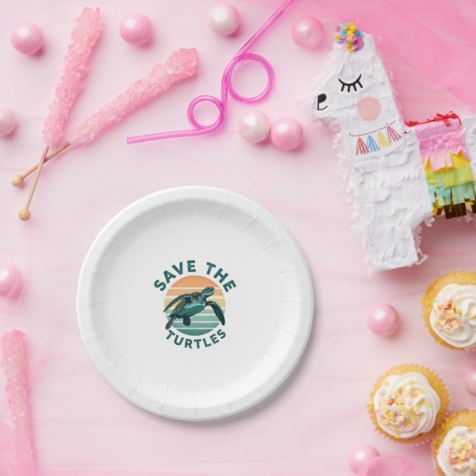 Save The Turtles Animal Turtle Pet Lover (1) Papieren Bordje (Feest)