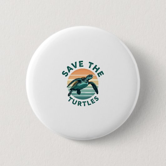 Save The Turtles Animal Turtle Pet Lover (1) Ronde Button 5,7 Cm (Voorkant)