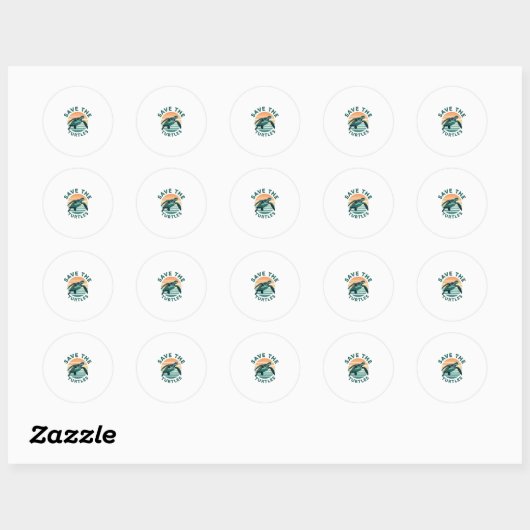 Save The Turtles Animal Turtle Pet Lover (1) Ronde Sticker (Vel)