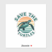Save The Turtles Animal Turtle Pet Lover (1) Sticker (Vel)