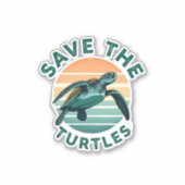Save The Turtles Animal Turtle Pet Lover (1) Sticker (Voorkant)