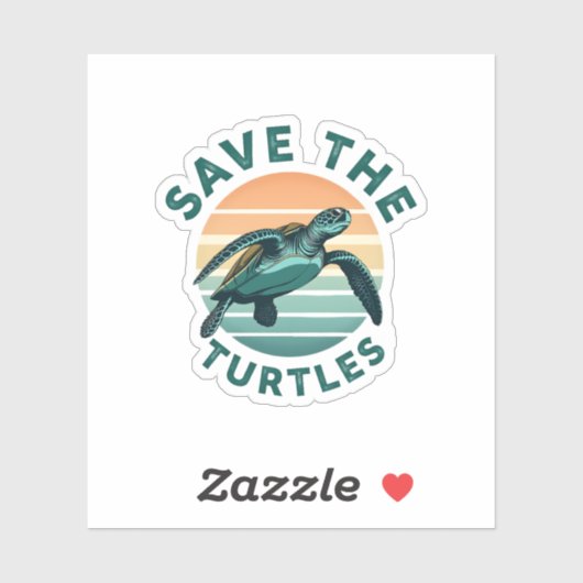 Save The Turtles Animal Turtle Pet Lover (1) Sticker (Vel)