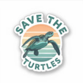 Save The Turtles Animal Turtle Pet Lover (1) Sticker (Voorkant)
