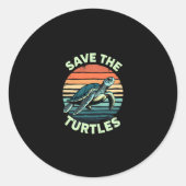 Save The Turtles Animal Turtle Pet Lover (2) Ronde Sticker (Voorkant)