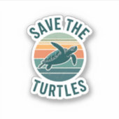Save The Turtles Animal Turtle Pet Lover (2) Sticker (Voorkant)