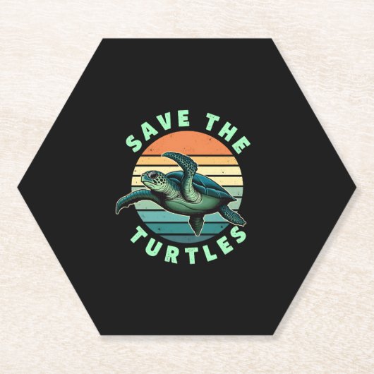 Save The Turtles Animal Turtle Pet Lover (3) Kartonnen Onderzetters (Voorkant)
