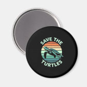 Save The Turtles Animal Turtle Pet Lover (4) Magneet (Voorkant / Achterkant)