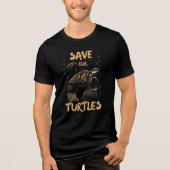 Save the Turtles T-shirt, eco vriendelijk Zee Schi Tri-Blend Shirt (Voorkant)