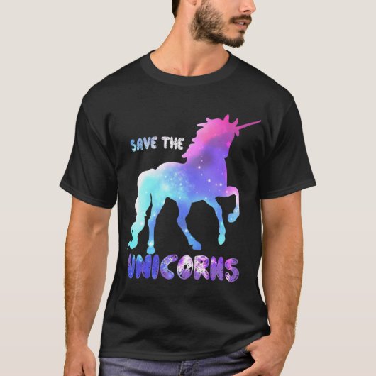 Save the Unicorns girl funny T-shirt (Voorkant)