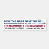 SAVE THE US POST OFFICE ! #2 A TWO-FER BUMPERSTICKER (Voorkant)