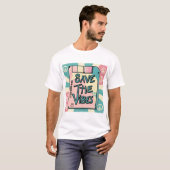 Save The Vibes T-shirt – Peace & Retro Vibes (Voorkant volledig)