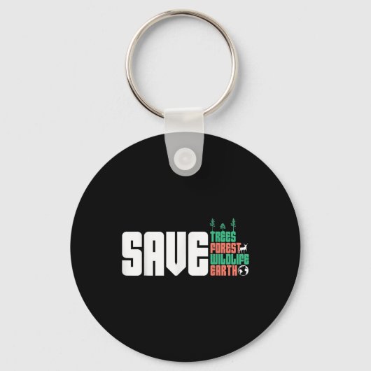 Save the World Natuur Protection Environmental Pro Sleutelhanger (Voorkant)