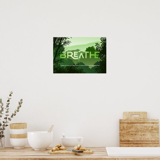 SAVE TREES Poster  Breathe Shades of Green (Keuken)