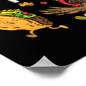 Save Turkey Eet taco's Mexicaans Fun Thanksgiving  Poster (Hoek)