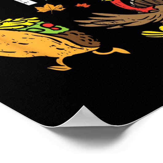 Save Turkey Eet taco's Mexicaans Fun Thanksgiving  Poster (Hoek)